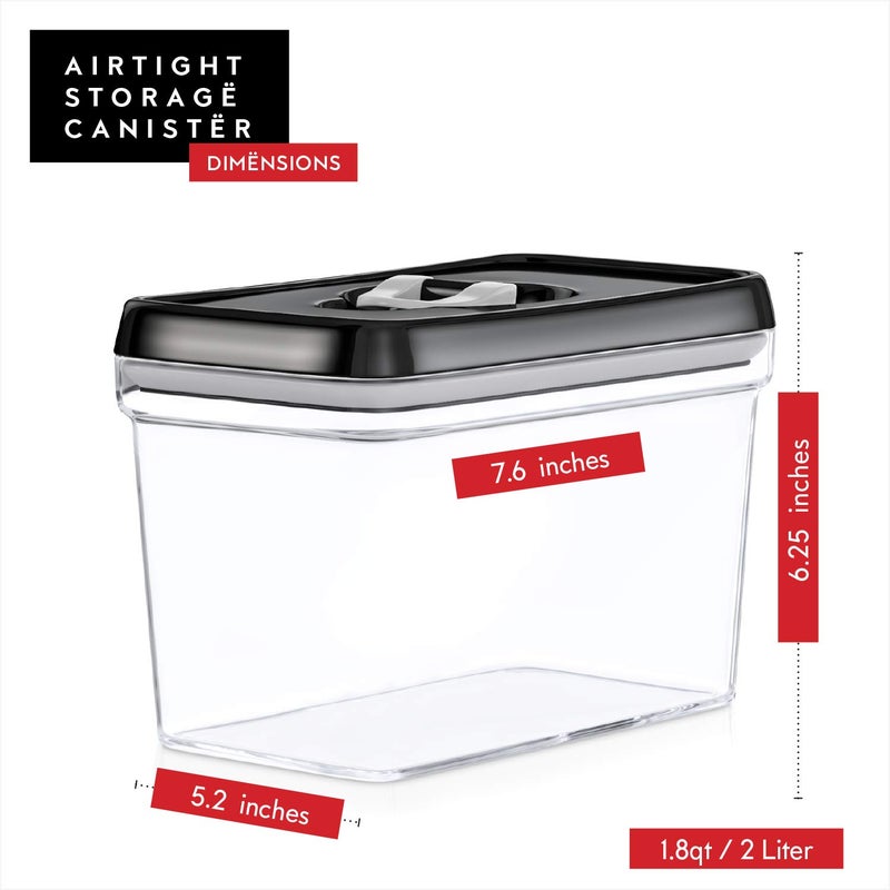 DWÃ‹LLZA KITCHEN Airtight Food Storage Containers - Pantry Snacks Kitchen Container, Baking Supplies, 4LB Sugar & Flour Canister - 4 Pc Set All Same Size - Clear Plastic BPA-Free - Keeps Fresh & Dry - Image 5